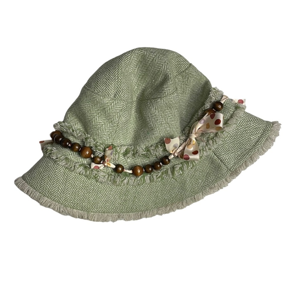 Y2K Hat Attack New York Wooden Beaded Ribbon Bucket Hat